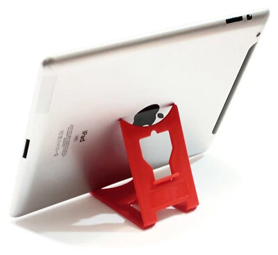 Apple iPad Computer Tablet Holder RED iClip Folding Travel Desk Stand - Image 1 of 4