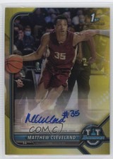 2021-22 Bowman University Yellow Refractor /75 Matthew Cleveland #BCPA-MCL Auto