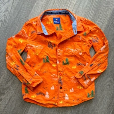 Team Spirit Kid's Outdoor Adventure Woods Button DownShirt Size 3-4 Years Orange - Image 1 of 4