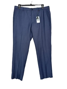 Armani Exchange Dress Pants Mens Size 38x30 Navy Birdseye Slim Fit Wool NWT - Picture 1 of 6