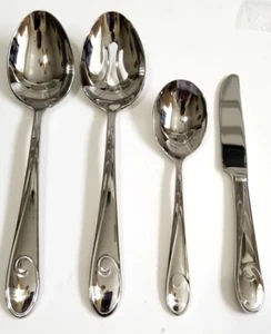Waterford Ballet Ribbon 4 Piece Flatware Hostess Set # 04870814 Boxed with tags - Picture 1 of 10