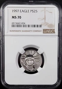 1997 1/4 Oz, $25 Platinum American Eagle certified MS 70 by NGC! - Picture 1 of 6