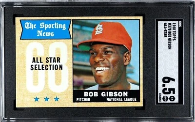 1968 Topps Bob Gibson St. Louis Cardinals AS #378 🚀😳💥 SGC classificação 6.5 - Imagem 1 de 2