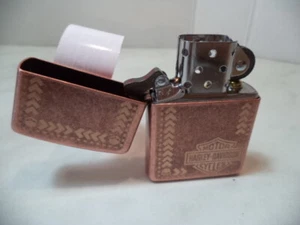ZIPPO LIGHTER FEUERZEUG HARLEY DAVIDSON 301FB COPPER FINISH VERY RARE NEW - Picture 1 of 6