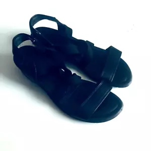 Ecco Felicia Black Leather Strappy Sandal SZ 40 - Picture 1 of 10