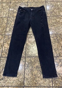 Pre Owned Women’s Unbranded Black Ripped Jeans Size 34 - Picture 1 of 2