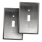 Cover Star Soft Modern Decorative Wall Plate Single Toggle 2Pk Heirloom Silver