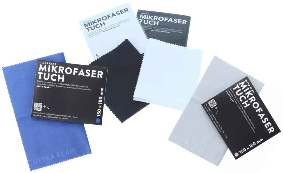 DEUTSCHE AUGENOPTIK AG Ultra Klar Microfaser Brillenputztuch von DAO AG in verschiedenen Farben