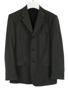VALENTINO Vzone Blazer Men's (EU) 52 Pinstriped Grey Single Breasted Pure Wool - Picture 1 of 12