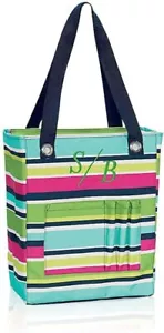 Thirty One Tall zip top Organizing shoulder utility tote Bag 31 Preppy Pop - Picture 1 of 3