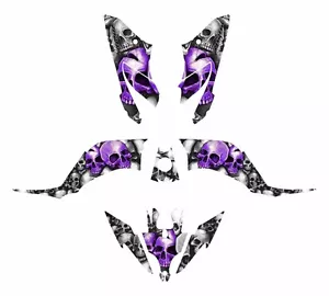 RAPTOR 250 GRAPHICS FOR YAMAHA #9800 PURPLE SKULLS - Foto 1 di 2