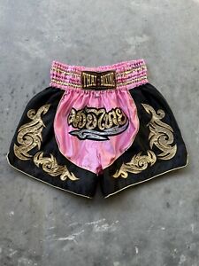 Vintage Thai Boxing Muay Thai Shorts Pink And Gold Size XL