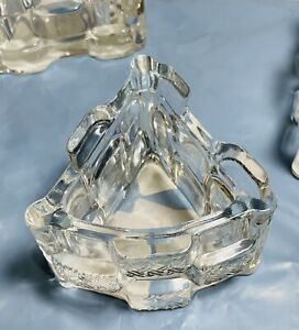 Vintage Fifth Avenue Crystal Ltd Triangle Interlocking Tealites Set Of 4