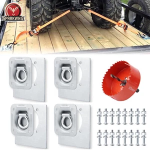 4PCS Recessed D-Ring Cargo Tie Down Anchors Heavy Duty W/ Hardware Trailer Truck - Picture 1 of 12