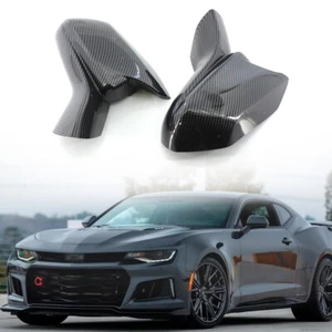 Carbon Fiber Rearview Mirror Cover Caps For Chevy Camaro SS RS ZL1 LT 2016-2022 - Picture 1 of 6