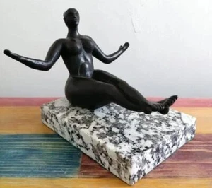 ESCULTURA DE BRONCE GASTON LACHAISE "MUJER FLOTANTE" FIRMADA Y NUMERADA - Imagen 1 de 6