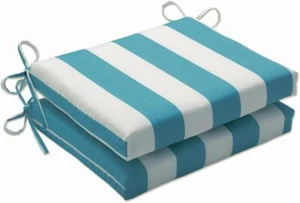 Pillow Perfect Stripe Indoor/Outdoor 16" x 18.5", Blue/White Cabana - Picture 1 of 7