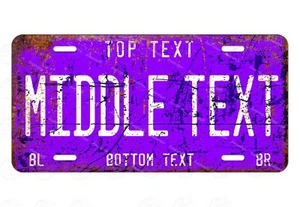 Rustic License Plate Aged Purple Heart Personalized for Auto ATV Wedding Decor - Bild 1 von 25
