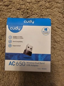 Cudy Wireless DualBand USB Adapter Dongle AC650 802.11ac 433Mbps 802.11n 200M - Picture 1 of 3