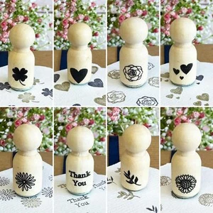 Mini Craft Ink Rubber Stamps | Flowers-Hearts-Thank You-Leaf | DIY Tags Cards - Picture 1 of 13