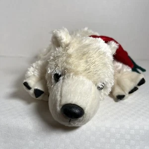 FAO Schwarz White Polar Bear Red Scarf Christmas Plush Stuffed Animal Toy 12" - Picture 1 of 5