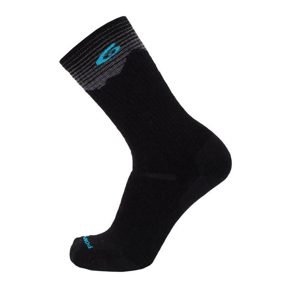 Point6 2572-204-06 Hiking Peak Medium Crew Under Foot Socks Black Medium