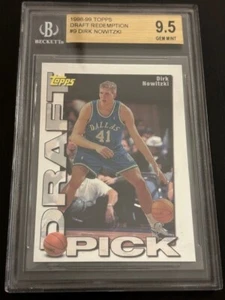 DIRK NOWITZKI 1998-99 TOPPS DRAFT REDEMPTION #9 TRUE BGS 9.5, ALL 9.5 SUB GRADES - Picture 1 of 6