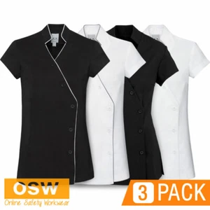 3 x Ladies Women ZEN Stain Release Cross-Over Tunic - Spa Salon Beauty Chemist - Picture 1 of 8