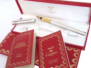 STYLO PLUME DE PRESTIGE MODELE MUST DE LA MAISON CARTIER NEUF P374 - Picture 1 of 12