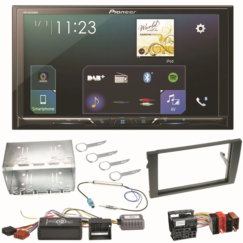 Pioneer SPH-DA230DAB Carplay Android Auto Einbauset für Seat Exeo Audi A4 B7 - Bild 1 von 1