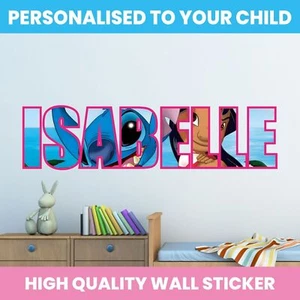 STITCH WALL STICKER ANY NAME DECAL LILO & STITCH DECOR KIDS BEDROOM DECORATION - Picture 1 of 1