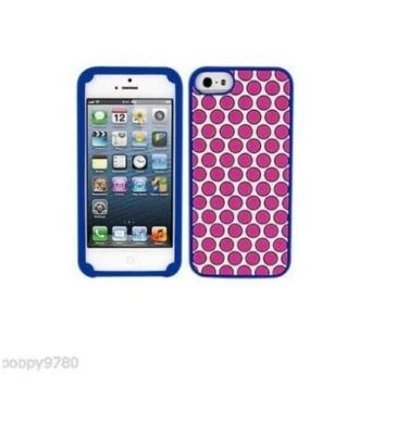 Funda de silicona a lunares Juicy Couture para iPhone 5 / 5S, rosa / blanco / azul Foto 1 de 4