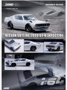 Inno64 Nissan 2000 GT-R KPGC110 Silver 1/64
