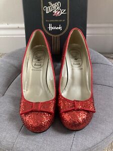 Harrods Limited Edition Wizard Of Oz Ruby Slippers - Size 6- With Bag And Box