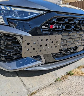 Bumper Tow Hook License Plate Mount Bracket for AUDI A3 S3 RS3 Quattro 2022-2025 - Image 1 of 4