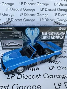 GREENLIGHT 1981 Ford Mustang Cobra T Top Medium Light Blue Cool 1:18 Diecast
