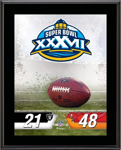 Tampa Bay Buccaneers vs Oakland Raiders Super Bowl XXXVII 10.5" x 13" Plaque Cover