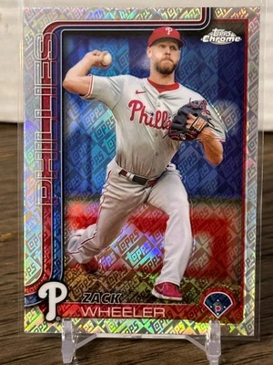 2025 Topps Chrome ZACK WHEELER Phillies FANATICS эксклюзивный переливающийся чехол Topps No189 - Изображение 1 из 2
