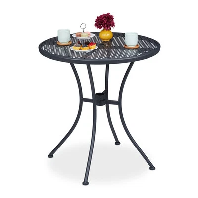 Gartentisch Balkon-Tisch Beistelltisch wetterfest rund Gartenbeistelltisch - Bild 1 von 4