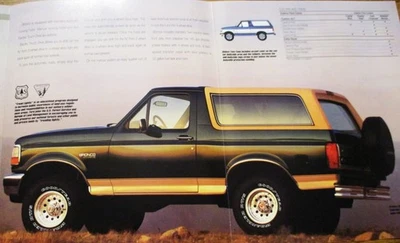 1993 Ford Bronco SUV Brochure Eddie Bauer XLT 4x4 Excellent Dealer Original 93 - Image 1 of 4