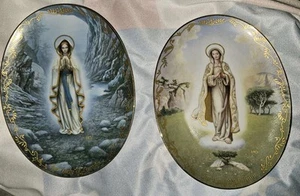 2 Vintage Bradford Wechselteller Our Lady Fatima & Lady Of Lourdes  - Bild 1 von 8