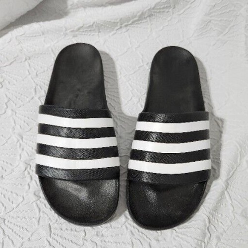 Sandali Adidas Unisex Adulto Adilette Nero e Bianco Spiaggia Nuoto Scivoli Tg 13