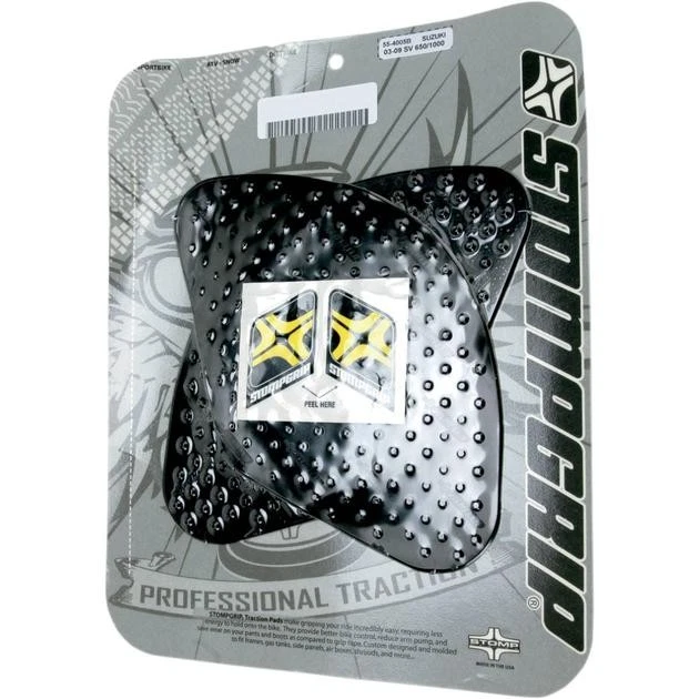 Protectores de tanque Stomp Grip negros para Suzuki SV650 2003-2009 Foto 1 de 1