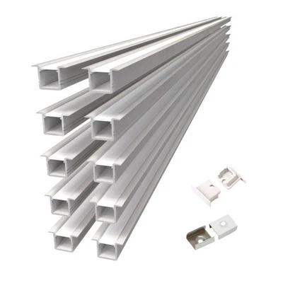 Recessed LED Channel Kit 0.39in Flush Mount Aluminum Profile 2m 6.56ft SmartIn10 - Image 1 of 4