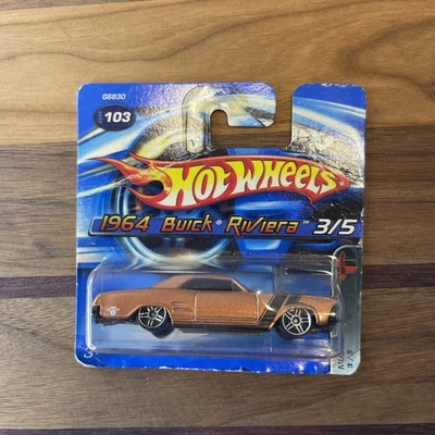 2005 Hot Wheels #103 Muscle Mania 3/5 1964 Buick Riviera - Brown - Short Card - Image 1 of 4