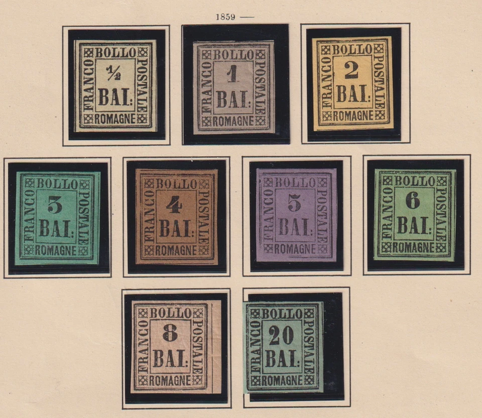 Italian States/Romagne 1859 collection of 9 CLASSIC stamps  MLH VF/ HIGH VALUE! - Image 1 of 1
