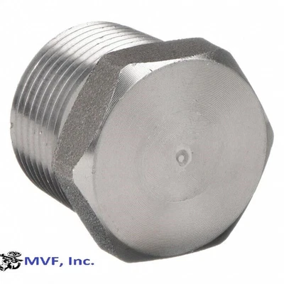 1" 3M/6M Threaded (NPT) Hex Head Plug Solid 304 Stainless Steel SS130601304 - Image 1 of 4