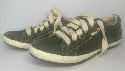 Zapatilla deportiva de lona Taos Star 7US 38EU verde con cordones naturales costuras bajas en contraste Foto 1 de 4