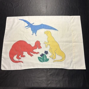 Funda de almohada de dinosaurio Springs Industries de colección colores primarios - VENDIDA COMO ESTÁ - Imagen 1 de 7