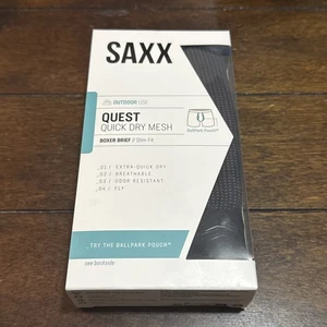 SAXX Herren Quest Baselayer Hose Unterteil schnelltrocknend Mesh Ganzjahres schwarz Größe Small - Bild 1 von 3